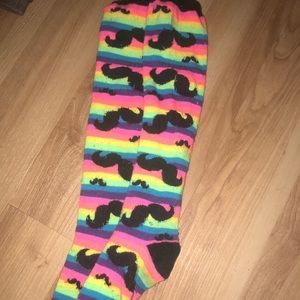 Rainbow mustache socks